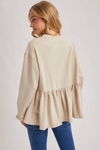 Load image into Gallery viewer, Babydoll Peplum Hem Sweatshirt Top
