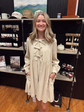 Load image into Gallery viewer, Bradley Bow Accent Cream Corduroy Mini Dress