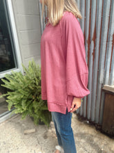 Load image into Gallery viewer, Flowy Basic Split Neck Oversized Top (S-3XL) | Autumn Rose