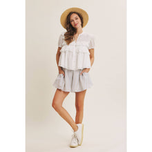 Load image into Gallery viewer, White Feminine Lace Eyelet Top