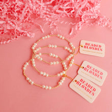 Load image into Gallery viewer, ILY Coastal Pearl Bracelet in Gold: Standard 6.75 inch