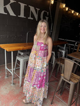 Load image into Gallery viewer, Hot Pink Mix Print Maxi Dress