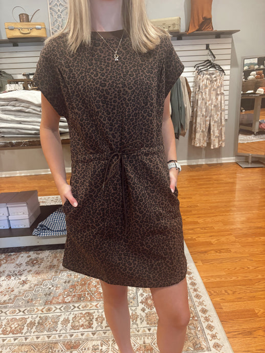 Lyla Leopard Drawstring Dress (XS-3XL)