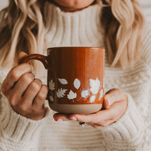 Load image into Gallery viewer, Fall Leaves Stoneware Coffee Mug
