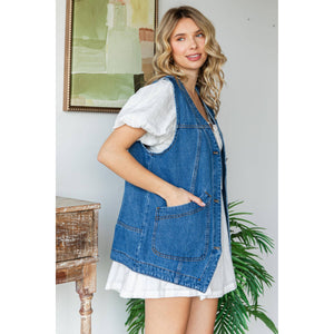 Denim Vest with Pockets