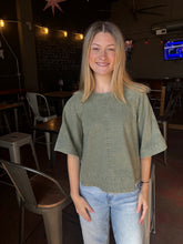 Load image into Gallery viewer, Olive Denim Bouse with Bow Back Detail (S-XL)