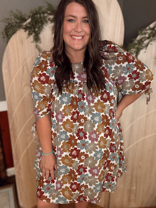 Autumn Feels Floral Dress (S-3XL)