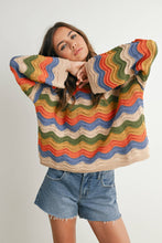 Load image into Gallery viewer, Wavy Baby Color Block Sweater