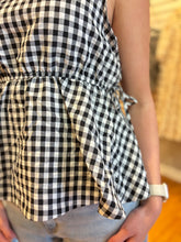 Load image into Gallery viewer, Black &amp; White Sleeveless Gingham Tank Top