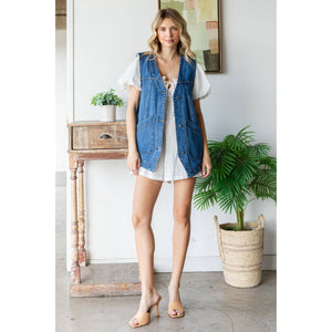 Denim Vest with Pockets