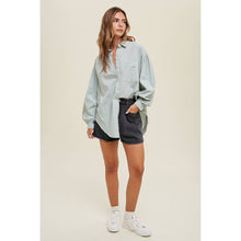 Load image into Gallery viewer, Cotton Balloon Sleeve Button Down in Sage