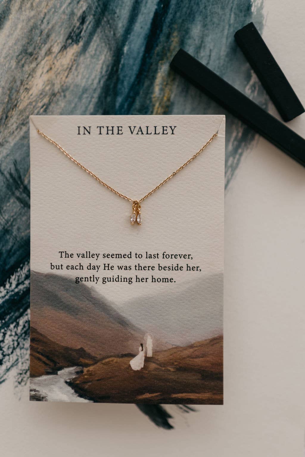 In the Valley | Christian Necklace Gift | Psalm 23:4: 18
