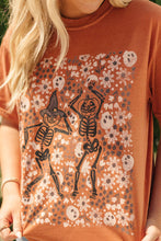 Load image into Gallery viewer, Floral Skeleton Pumpkins Graphic Tee