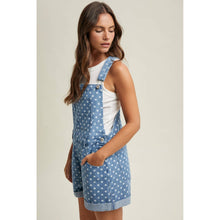 Load image into Gallery viewer, Polka Dot Denim Overalls