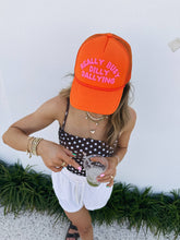 Load image into Gallery viewer, Dilly dally trucker hat - orange / pink