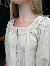 Load image into Gallery viewer, Beige Button Down Lace Trim Blouse (S-3XL)
