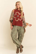 Load image into Gallery viewer, BOHO PATCHWORK KNIT TOP WITH FLOWER (S-3XL)