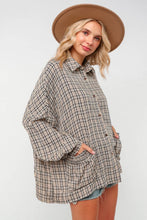 Load image into Gallery viewer, BUTTON DOWN PLAID SMOCKED POCKET SHIRTS: (S-3XL)