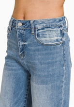 Load image into Gallery viewer, Medium Wash Cuffed Flare Denim