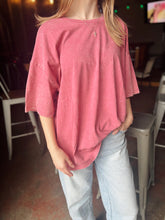 Load image into Gallery viewer, Charlie Oversized Acid Wash Tee in Ash Pink (S-3XL)