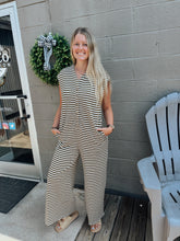Load image into Gallery viewer, Chocolate Striped Relaxed Fit Jumpsuit (S-XL)