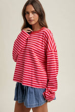 Load image into Gallery viewer, Cherry &amp; Hibiscus Stripe Top