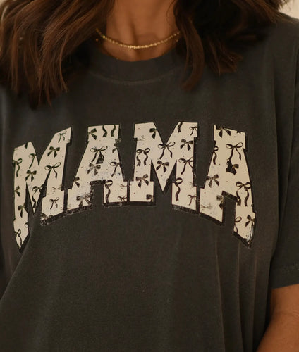 Mama Black Bow Graphic Tee (S-3XL)