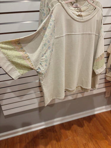 Sage Mixed Print Mineral Wash Tee (S-3XL)