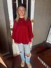 Load image into Gallery viewer, Mock Neck Oversized Sweater in Cabernet (S-3XL)