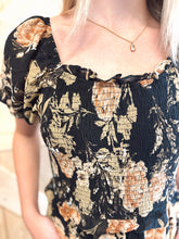 Load image into Gallery viewer, Antique Floral Smocked Puff Sleeve Dress (S-3XL)