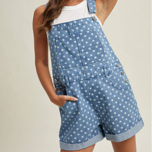 Load image into Gallery viewer, Polka Dot Denim Overalls