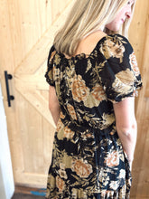 Load image into Gallery viewer, Antique Floral Smocked Puff Sleeve Dress (S-3XL)