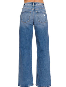 Shana High Waist Straight Leg Denim in Medium Wash