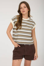 Load image into Gallery viewer, Multi Stripe Relaxed Cropped Muscle Tank