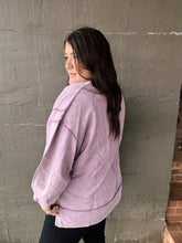 Load image into Gallery viewer, Macie Mineral Wash Sweatshirt in Violet