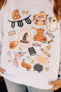 Boo Halloween Collage Graphic Sweatshirt