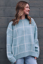 Load image into Gallery viewer, Baby Blue Checkered Sweater