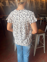 Load image into Gallery viewer, Ditsy Floral Print Blouse in B&amp;W (S-3XL)