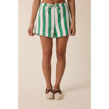 Load image into Gallery viewer, STRIPED DENIM SHORTS WITH DRAWSTRING