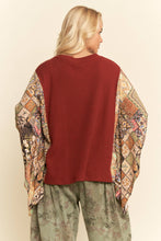 Load image into Gallery viewer, BOHO PATCHWORK KNIT TOP WITH FLOWER (S-3XL)