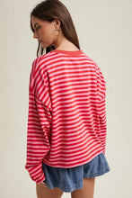 Load image into Gallery viewer, Cherry &amp; Hibiscus Stripe Top