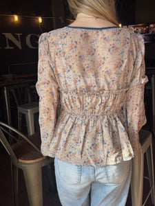 ROMANTIC FLORAL CHIFFON BLOUSE