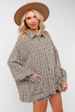 Load image into Gallery viewer, BUTTON DOWN PLAID SMOCKED POCKET SHIRTS: (S-3XL)
