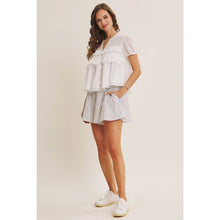 Load image into Gallery viewer, White Feminine Lace Eyelet Top