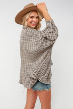Load image into Gallery viewer, BUTTON DOWN PLAID SMOCKED POCKET SHIRTS: (S-3XL)