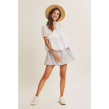 Load image into Gallery viewer, White Feminine Lace Eyelet Top