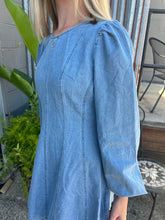 Load image into Gallery viewer, Mineral Washed Denim Seam Detail Mini Dress