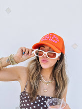 Load image into Gallery viewer, Dilly dally trucker hat - orange / pink