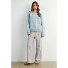 Load image into Gallery viewer, Baby Blue Checkered Sweater