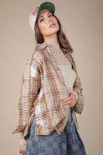 Load image into Gallery viewer, Contrast Plaid Detail Button Down Flannel